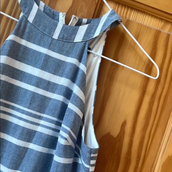 Express Blue and White Striped Jumpsuit - Picture 3 of 6